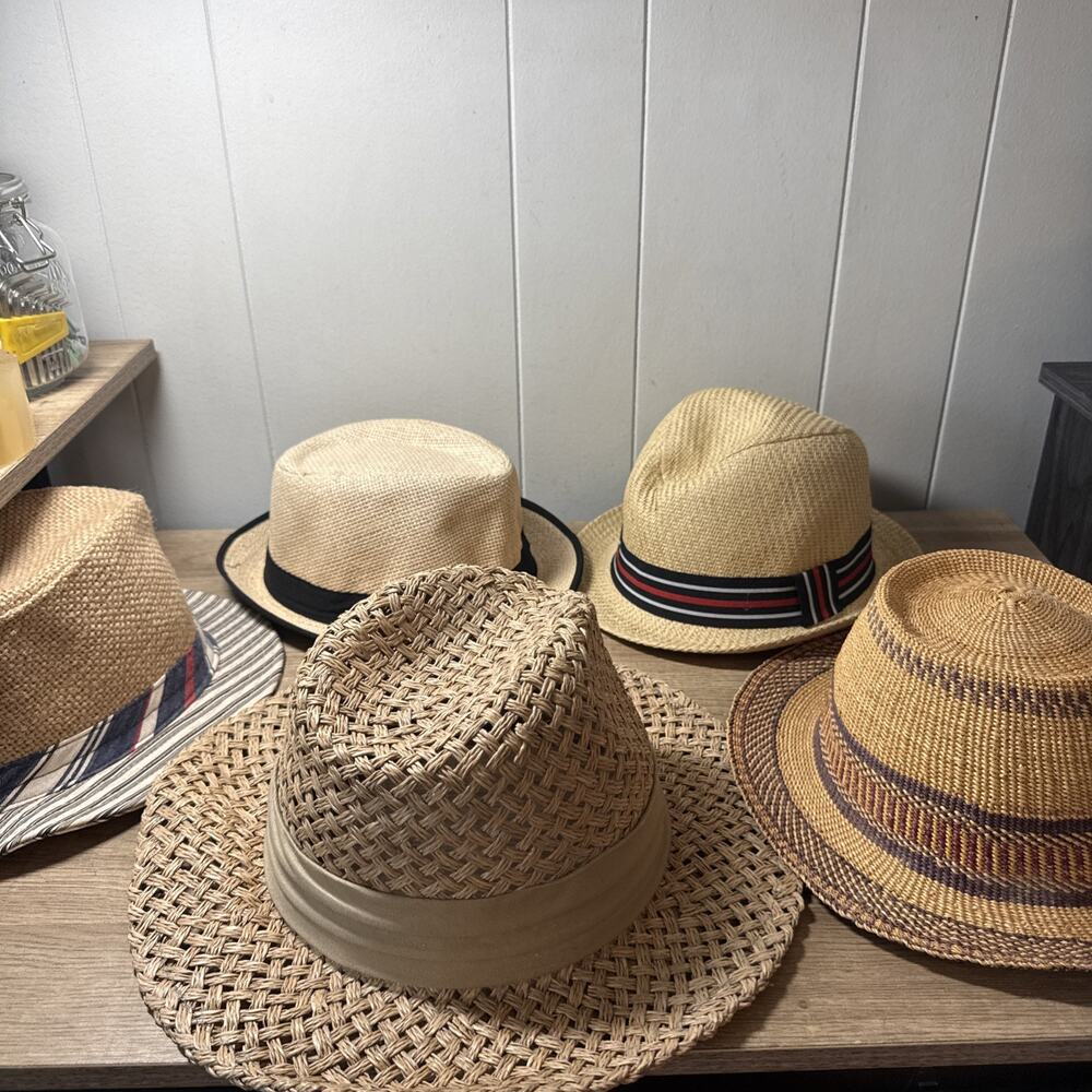 5 Assorted Retro Western Hats Weatherproof, Basiqenti, Hipster, Impermeable P3